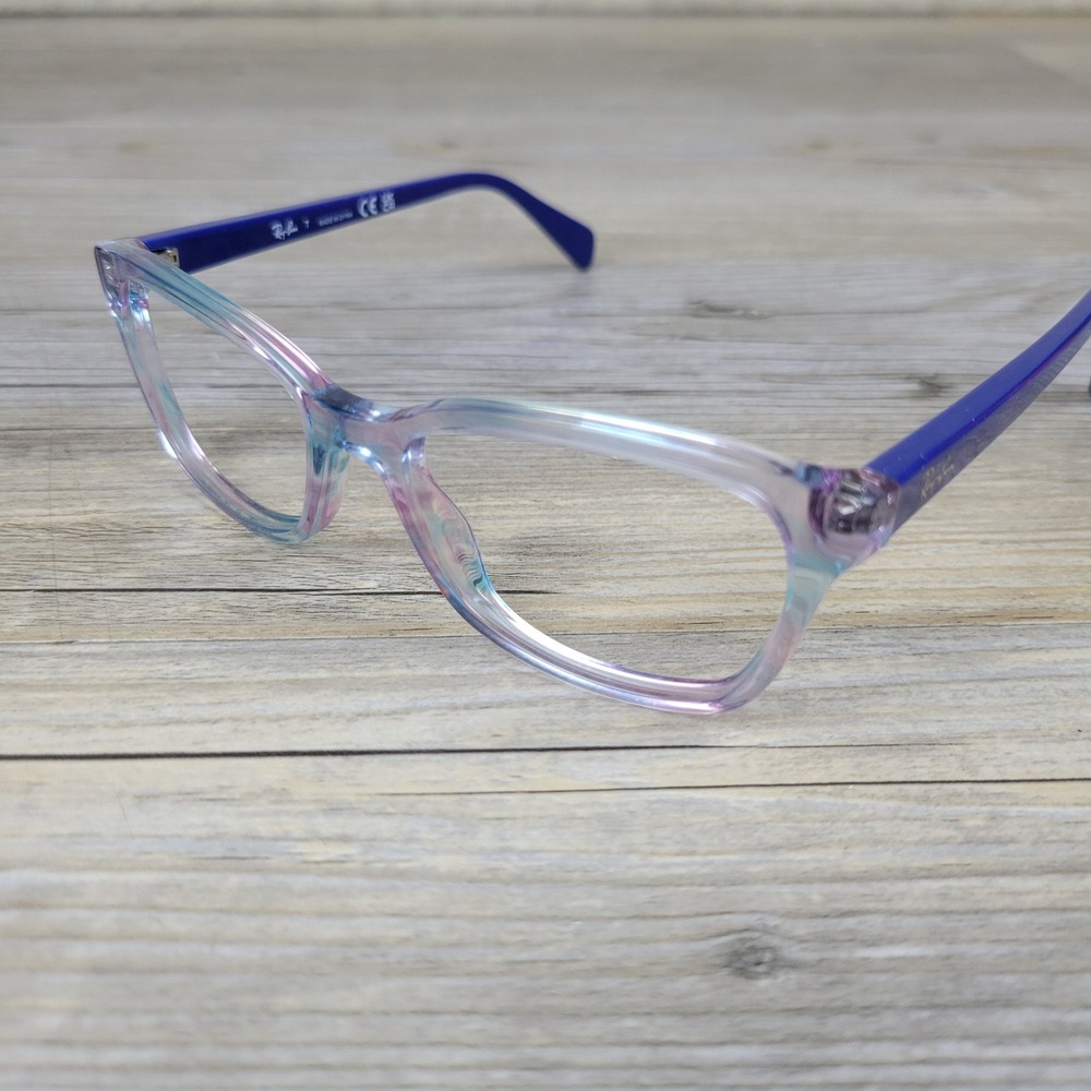 Ray-Ban Eyeglasses Frames RB1591 3807 Kids Transparent Blue Cat Eye 48-16-130